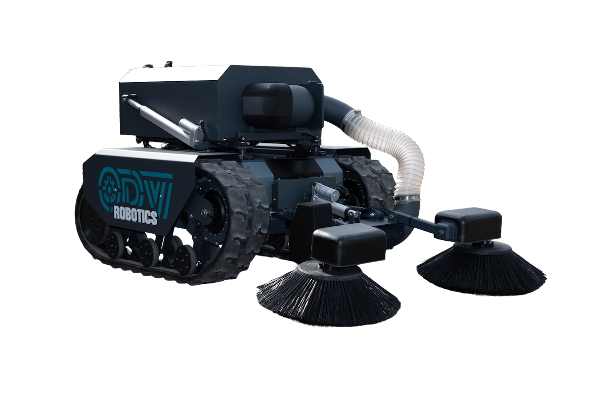 Der ODW MK4 mit der Kehrmaschine / Entmister